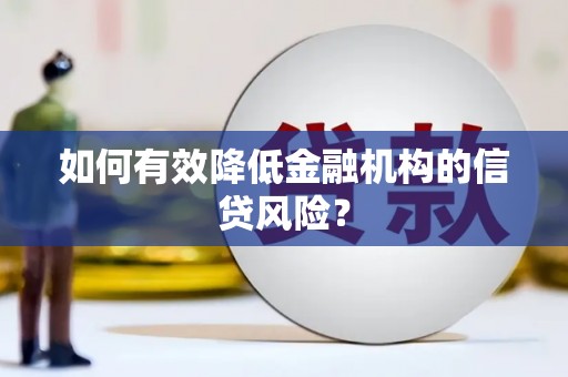 山城如何有效降低金融机构的信贷风险？
