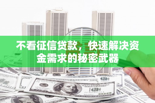 山城不看征信贷款，快速解决资金需求的秘密武器