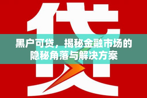 山城黑户可贷，揭秘金融市场的隐秘角落与解决方案