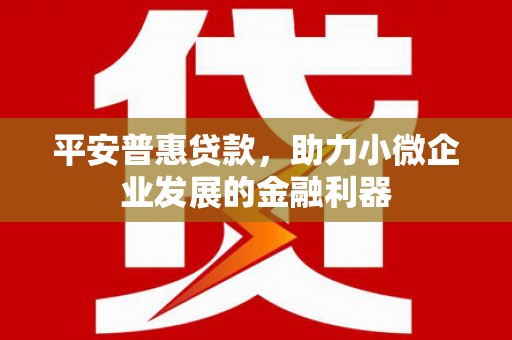 山城平安普惠贷款，助力小微企业发展的金融利器