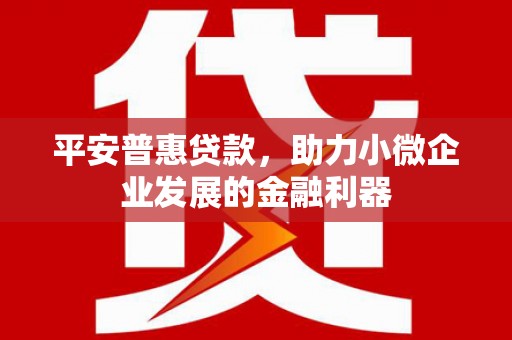 山城平安普惠贷款，助力小微企业发展的金融利器