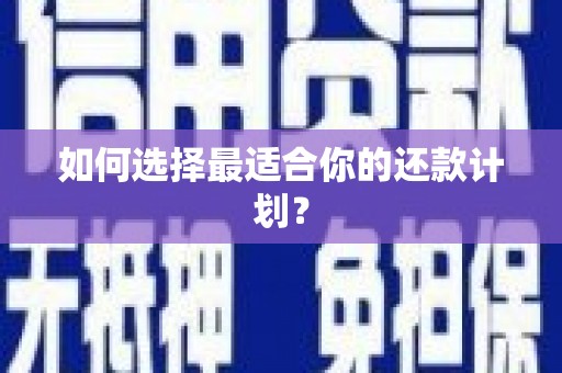 山城如何选择最适合你的还款计划？