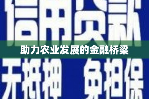 山城助力农业发展的金融桥梁